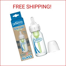 Dr. Brown's Anti-Colic Options Narrow Glass Baby Bottle with Level 1 Slow Flow