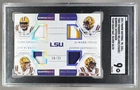 Chase Jefferson Burrow CEH 2021 National Treasures Silver Quad Patch /25 SGC 9