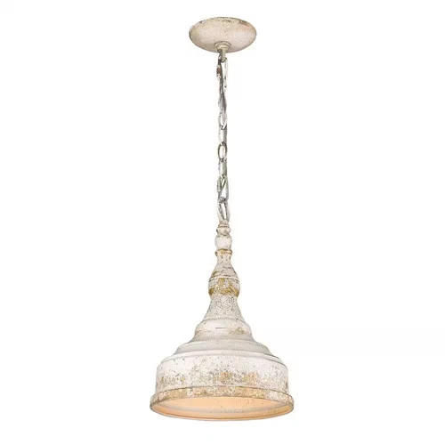 Golden Lighting Keating Collection 1-Light Antique Ivory Pendant - Picture 2 of 6