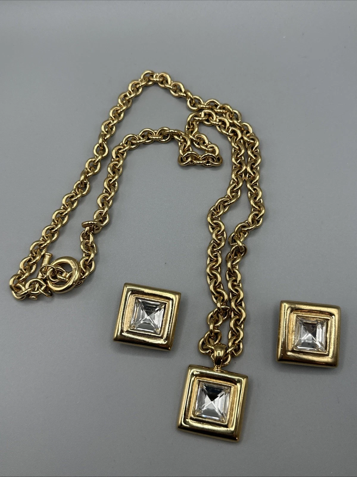 Collana vintage Givenchy a maglie con gocce penzolanti set #910