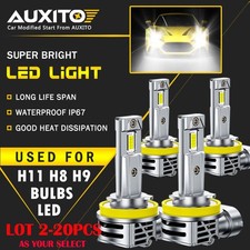2-20X AUXITO H11 H8 LED Headlight Kit Low Beam Bulb Canbus Super Bright 6500K EE