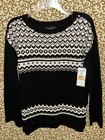 New Karen Kane Jacquard Sweater Fair Isle Wide Sleeves At Wrist Women’s Size S