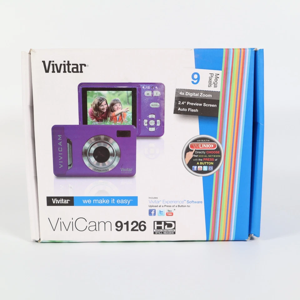 Vivitar Vivicam 9126 9.1MP Compact Digital Camera Purple - UK Seller! - Image 2 of 4