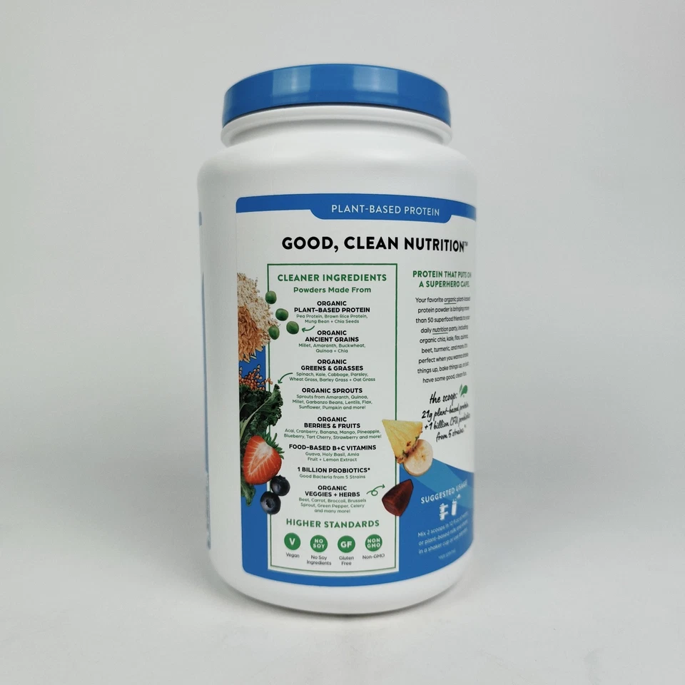 Proteína orgánica Orgain y superalimentos vainilla frijol - a base de plantas | 2,7 lb (nuevo) Foto 3 de 4