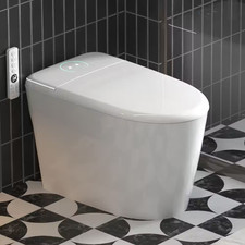 Elongated 1.28 GPF Smart Toilet with Bidet Built in White Bidet Toilet with Tank