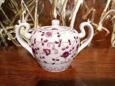 AUGUST WARNECKE, China Purpur -  schöne Zuckerdose mit Deckel