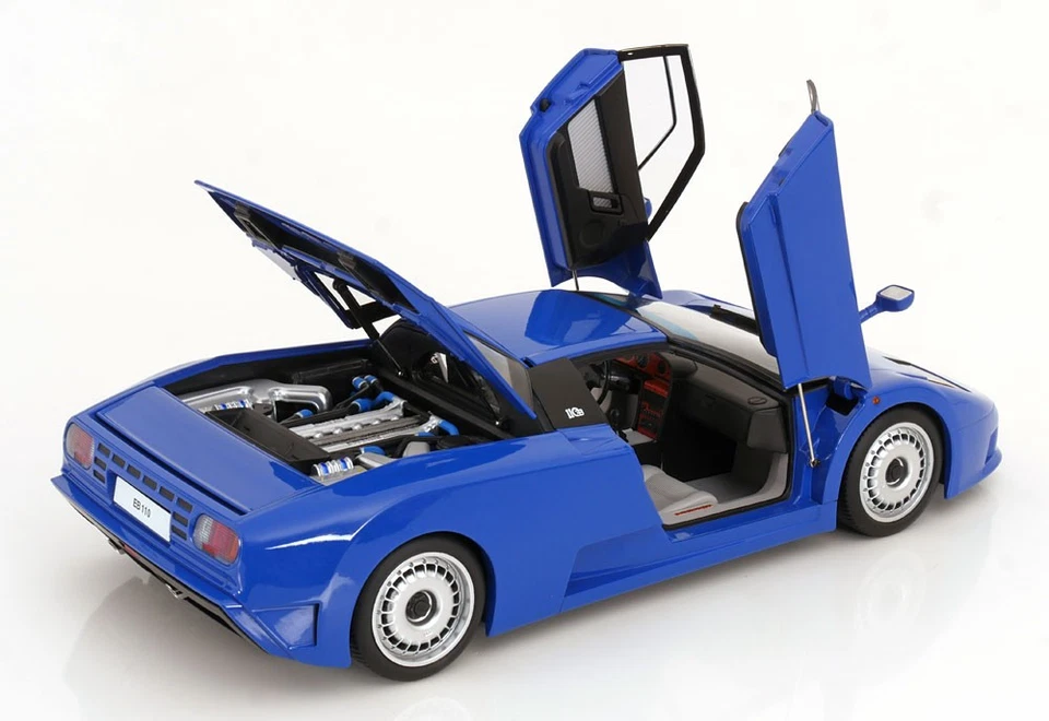 KK Scale 1:12 BUGATTI EB110 BLUE 1991 (OPENING DOORS/BONNET) - Image 3 of 4