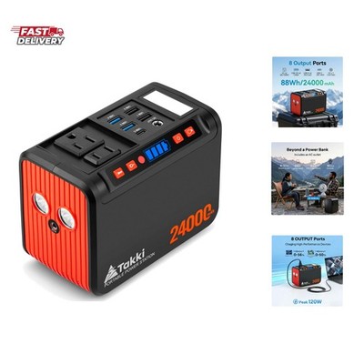 88.8Wh Portable Power Station Peak 120W Lithium Battery Small Generator Power...