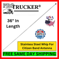 CB Antenna Stainless Steel Whip 36" x .125" Replacement Radio Trucking Mobile