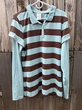 Burton Dryride Shirt Mens Striped Mid Weight Base Layer Crew Sz XL Extra Large
