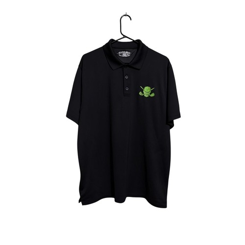 Tatouage chemise de golf homme XL noir polo crâne 13 clubs os croisés vêtements de golf - Photo 4/18