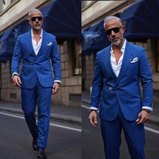 Men Suits Single Breasted Regular Fit Wedding Groom Tuxedos Peak Lapel Custom