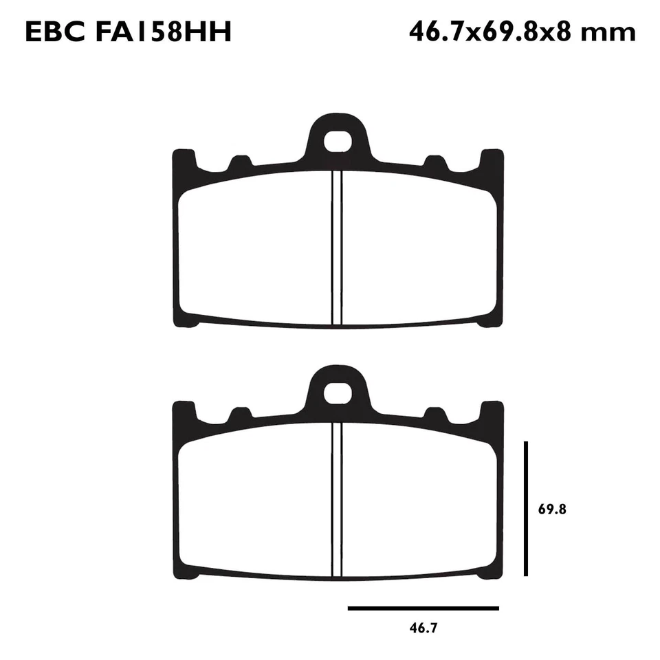 Pastillas de freno sinterizadas EBC FA158HH X2 para Suzuki GSF 1250 S Bandit 07-16 Foto 2 de 4