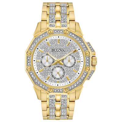 Bulova Octava Crystal 98C126 41.5 mm Men's Quartz Watch Stainless steel Band