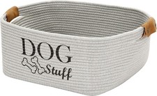 Geyecete Square Dog toy basket storage Cotton Rope Storage Basket Gray