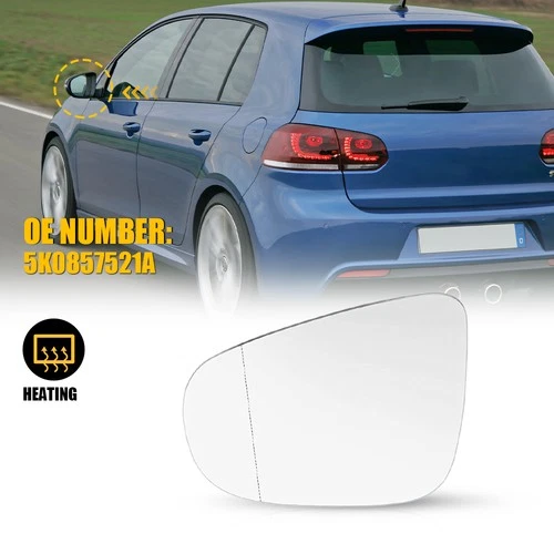 Front Heated Mirror Driver Glass Side for Volkswagen Golf 2010-2014 D 5K0857521A