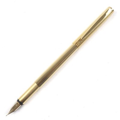 beautiful MONTBLANC Noblesse 14K EF Nib Striped White Star Fountain Pen Gold