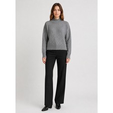 Other Stories LA Wool Blend Mock Neck Sweater Pullover Womens Size Medium Grey