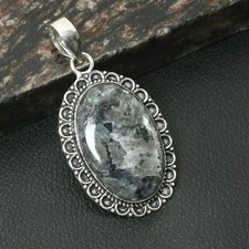 Ciondolo etnico fatto a mano larvikite diaspro gioiello regalo 2,4" AP-36828