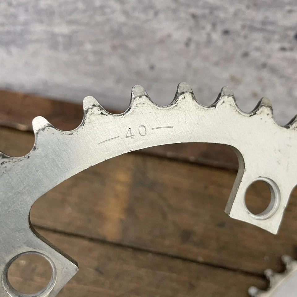 SR Road Bike Chainring Set 52/40T 110 BCD 5-Bolt Vintage Alloy Double 80s - Image 2 of 4