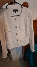 This is a Jones New York tweed cream/white jacket with gold-tone buttons MEDIUM