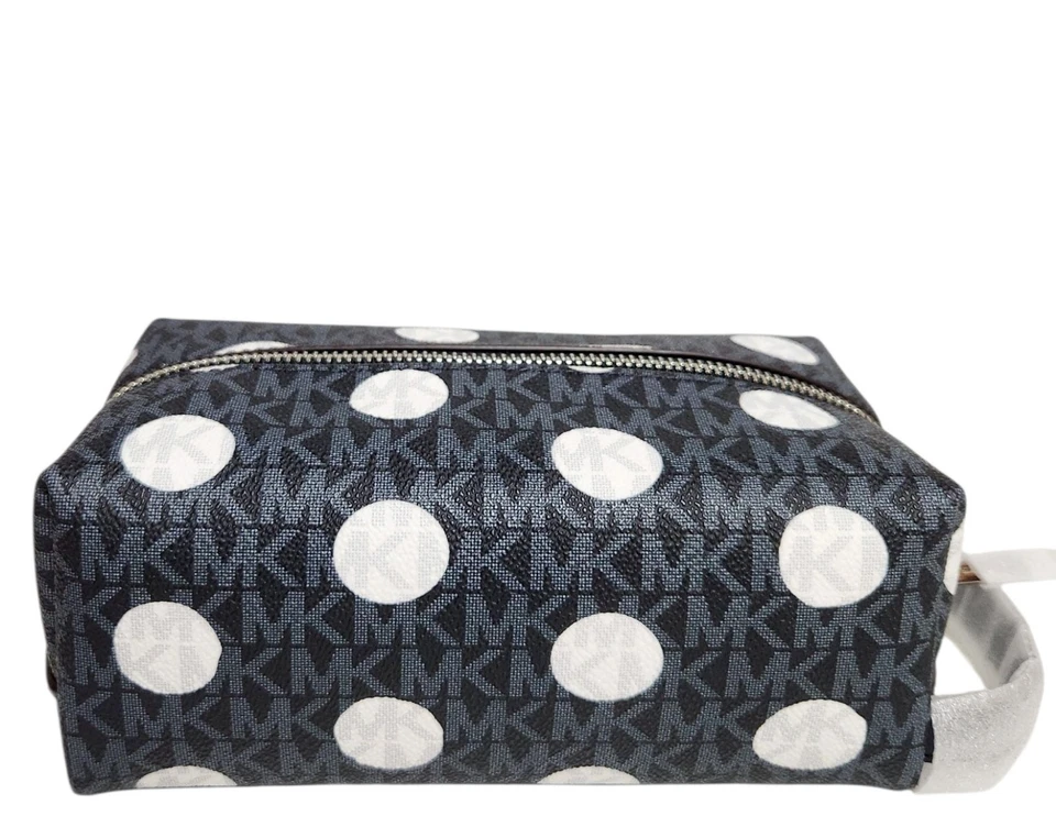 Michael Kors Jet Set в горошек подпись логотип путешествий набор косметики сумка темно-синий новый с Ярлыками - Изображение 4 из 4