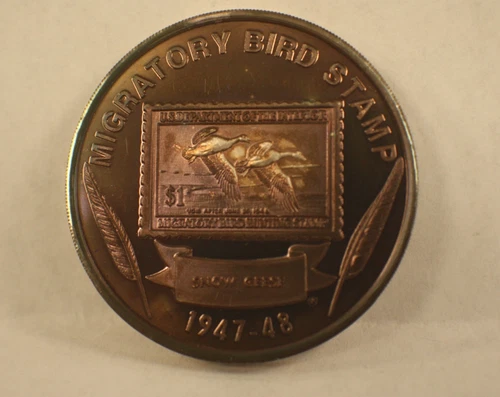 1oz. .999 Fine Silver Migratory Bird Stamp 1947-48 Snow Geese Wildlife Mint