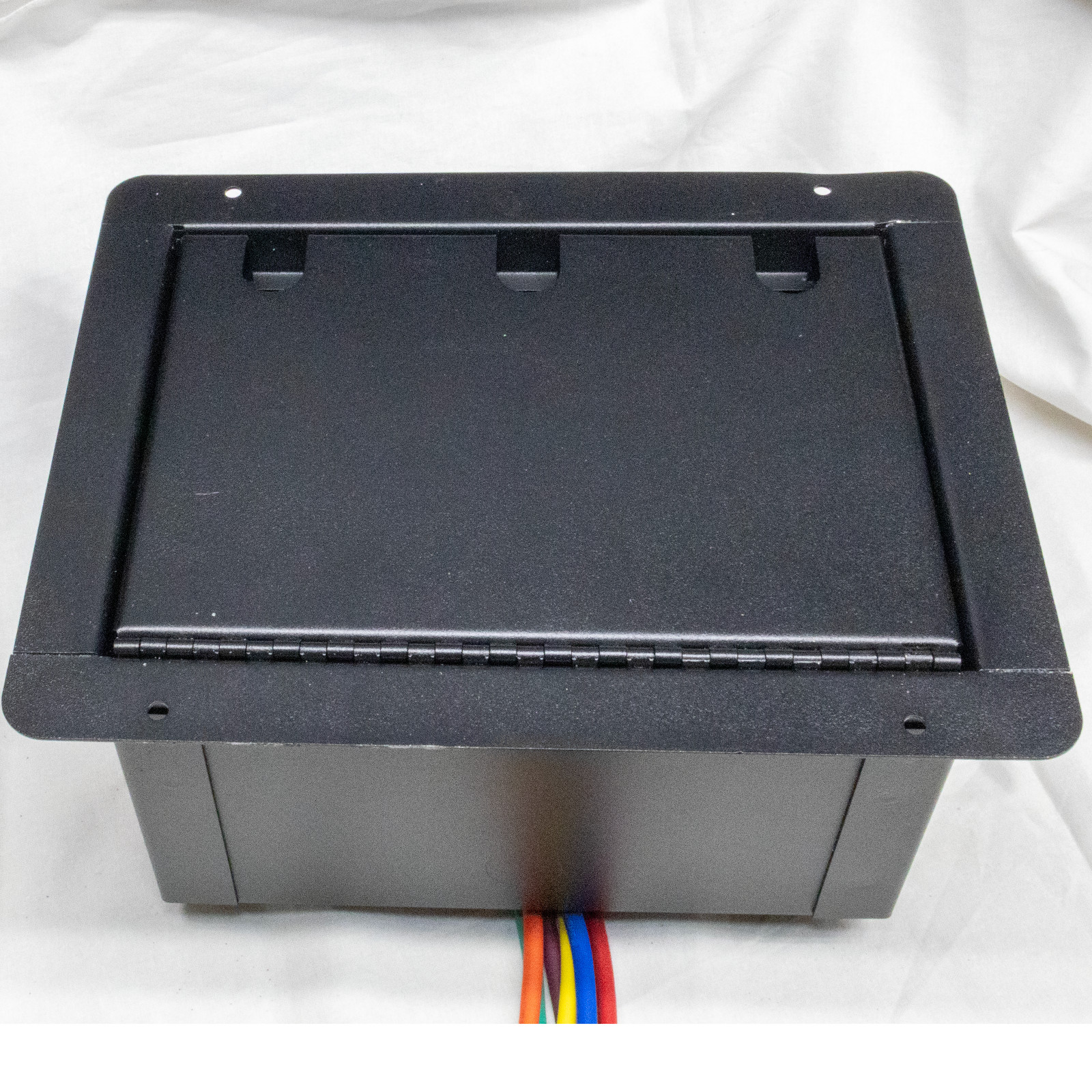 LOT-2025FB_14 Recessed Stage Floor Box 6 XLR Female + AC prewired (SOLD AS IS)