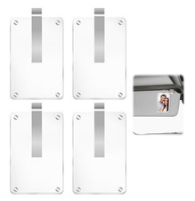 4 Pack Car Sun Visor Photo Holder, Acrylic Magnetic 3.5x5.1 Car Photo Holder