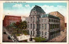 Vintage Boston City Hall and Annex Postcard 1936 Tichnor Bros