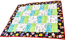Baby Crib Quilt Handmade Snoopy  Friends Prints, Reversible 46  x 38  New