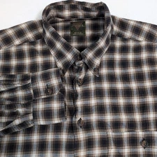 Scott Barber Plaid Flannel Button Shirt Scott Barber Brown Black Men's Sz L