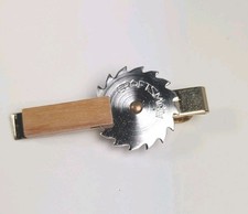 Vtg Craftsman Circular Saw Blade Tie Clip Wood &  Metal Rotates Tools/Handyman 