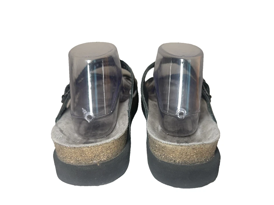 Sandalias cómodas Mephisto plateadas metálicas de cuero Helen con tiras para mujer EE. UU. 13 UE 43 Foto 4 de 4