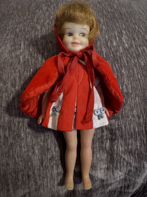 8” Antique Vintage Red Riding Hood Doll Deluxe Reading (Topper Toys?)