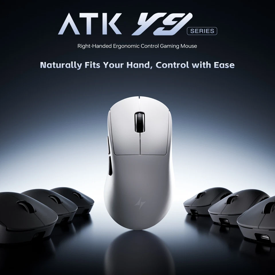 ATK Dragonfly Y9 Ultimate Ergonomic Wireless Gaming Mouse 8K PAW3950 Ultra 55g - Image 2 of 4