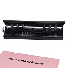 WORKLION Adjustable 6-Hole Punch with Positioning Mark, Daily Paper Puncher ...