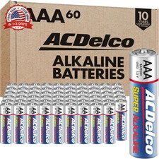 ACDelco 60-Count Triple AAA Batteries, Maximum Power Super Alkaline Battery for