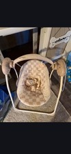 Mastela Deluxe Baby Swing Beige/White w/ Music  Adjustable Swing Speeds
