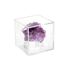 Clear Acrylic Geodes Rocks 3 Peg Display Easel Stand Holder Box Museum