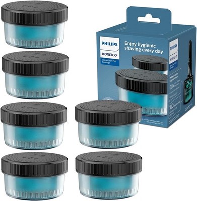 Genuine Philips Norelco Quick Clean Pod Cartridge 2 Pack x 3 (6 total, 1.5y sup)