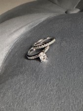 10k White Gold Ring Bridal Set Size 7