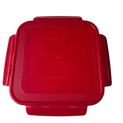 Lock & Lock Red Replacement Lid Large Square Measures 9'' x 9'' Snap Closure