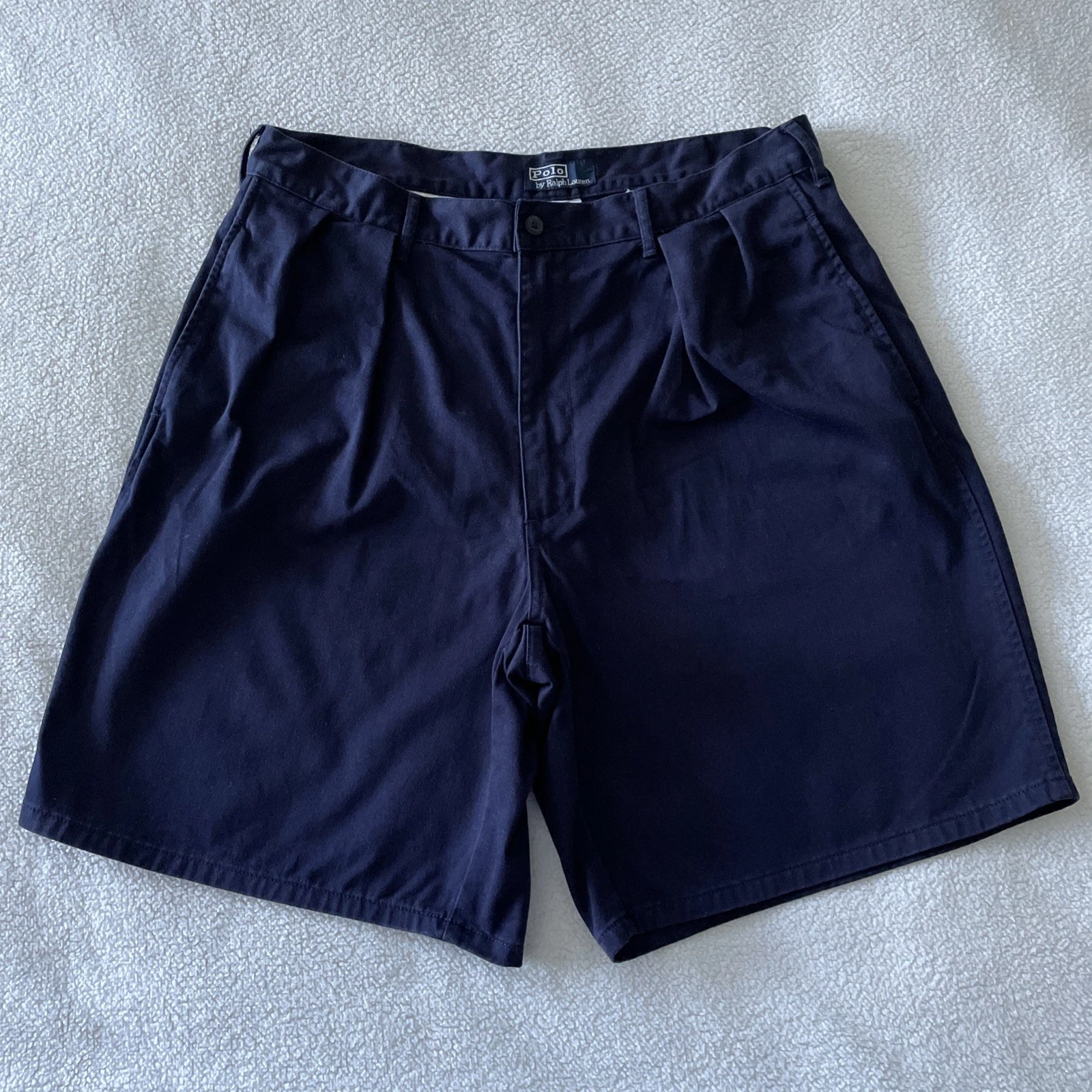 VINTAGE Polo Ralph Lauren Shorts Mens 36 Double Pleated Baggy Navy Blue Preppy
Opens in a new window