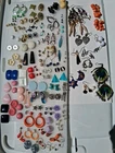 Vtg Costume Jewelry Earrings Lot 100 Gold/Silver Tone Rhinestones Enamel Avon++