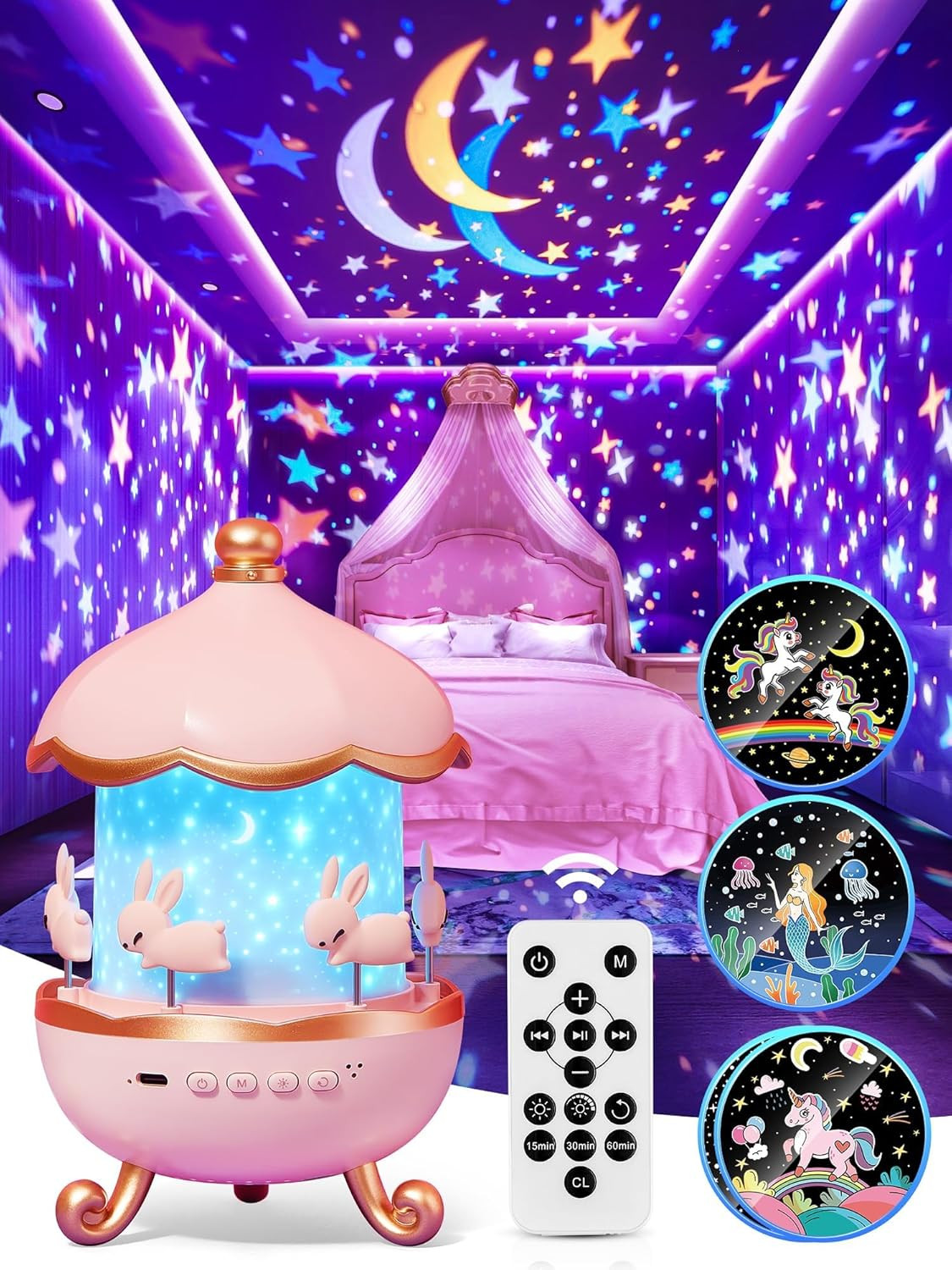 Luce Notturna Unicorno Proiettore Cielo Stellato | Regalo Magico Bambina