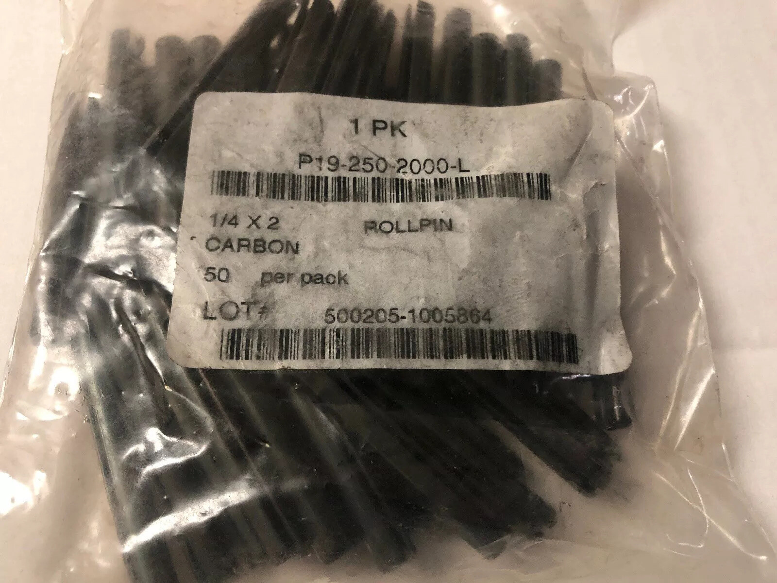 (50 EA) ROLL PIN 1/4 x 2" CARBON STEEL , PLAIN , NEW , FREE SHIPPING!!!