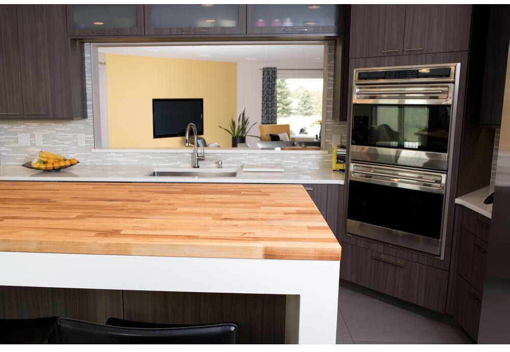 Kitchen Wood Butcher Block Countertop Unfinished Birch 36x36x1.5