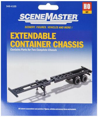 Walthers SceneMaster HO Scale Model of Extendible Container Chassis,949-4105 