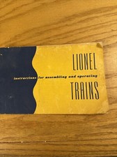 1952 Lionel Trains Instructions For Assembling and Operating Manual